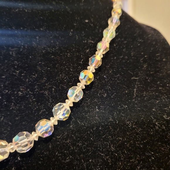 Vintage Aurora Borealis Made in England Necklace & Jonne Clip On Earrings - Picture 5 of 10